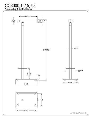 Kingston Brass Kingston Brass CC8002 Claremont Toilet Paper Holder, 21/13/16 inch Length, Polished Brass