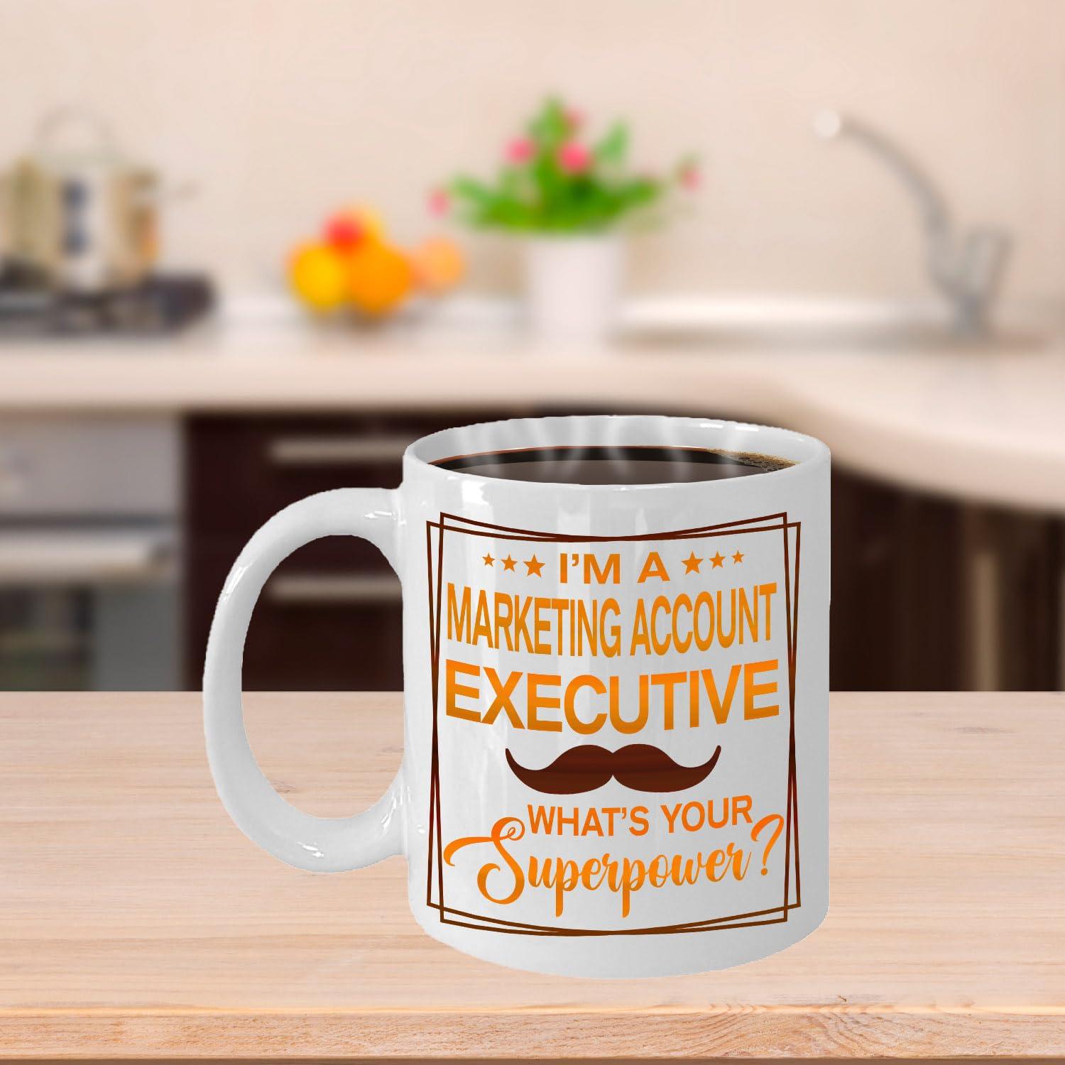 MONIZILUCKY Marketing Account Executive Mug, Marketing Account Executive Gift, Gift for Marketing Account Executive, Marketing Account Executive Retirement 11oz White Ceramic Coffee Mug - Christmas, Thanksgiving