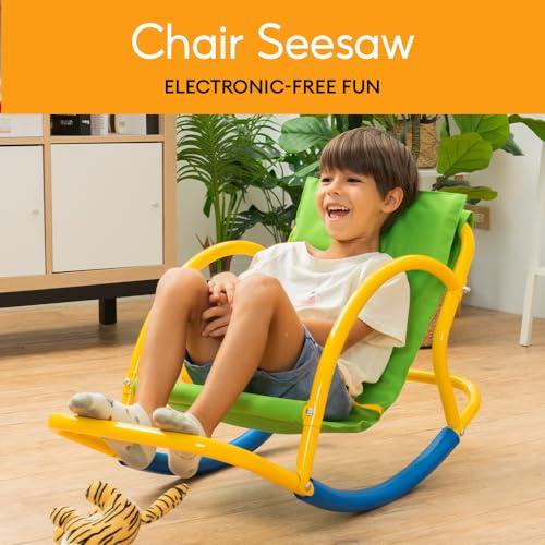 PLATPORTS PLATPORTS Kids Sensory Autism Spinning Chair - Rocking Seesaw Chair for Kids - Sensory Seat for Kids - Toddlers 3-5
