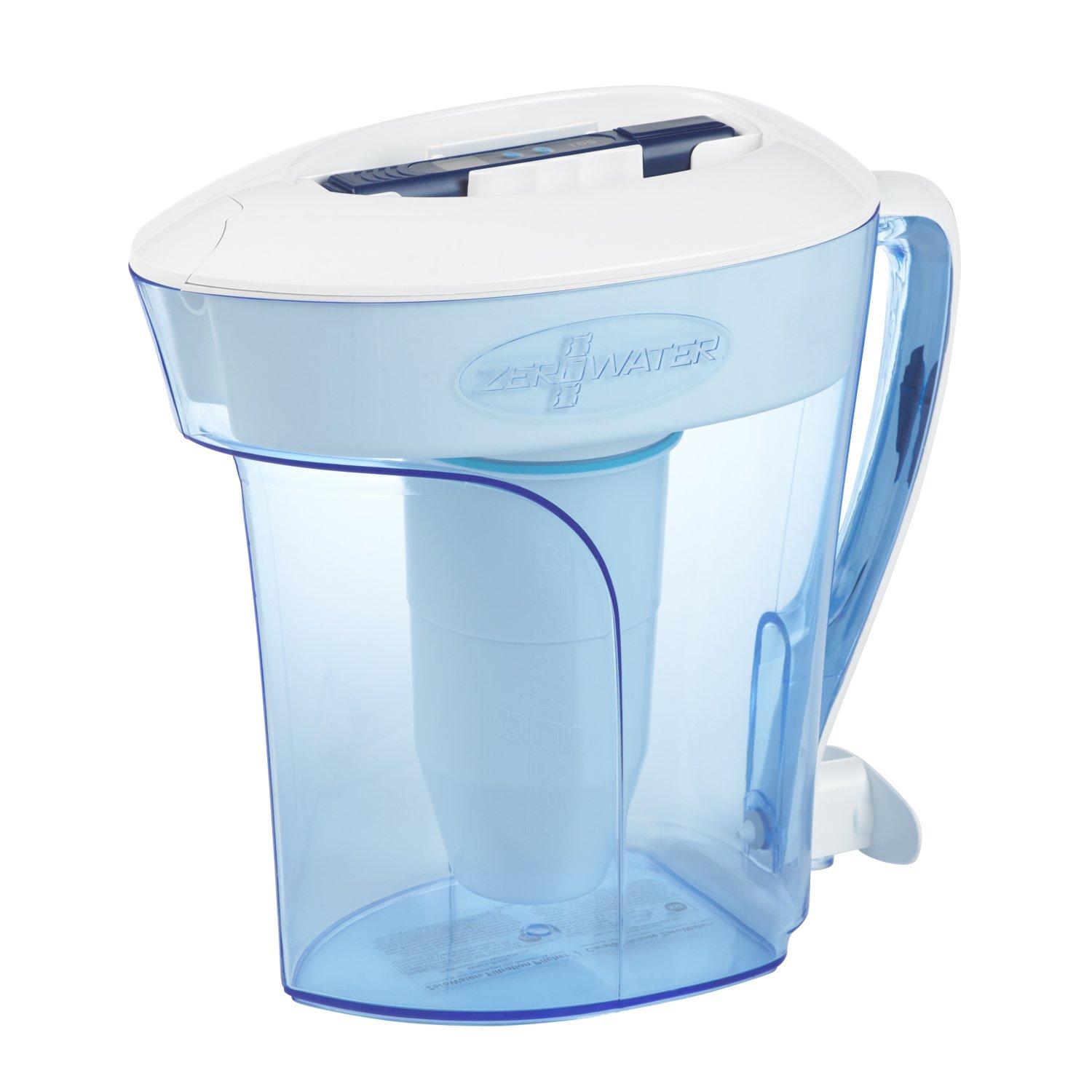 ZeroWater ZeroWater 10-Cup Ready-Pour 5-Stage Water Filter Pitcher 0 TDS for Improved Tap Water Taste - IAPMO Certified to Reduce Lead, Chromium, and PFOA/PFOS