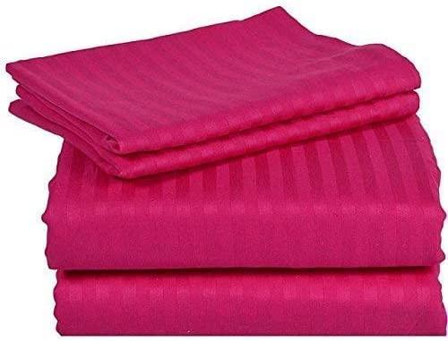 Canvas Craft Store King Hot Pink Stripe Sheet Set - Luxury Hotel Quality 800 Thread Count Bedding Sheets & Pillowcases - Ultra Soft Breathable & Cooling Bed Sheets - 4 Piece Organic Cotton 10\" Deep Pocket