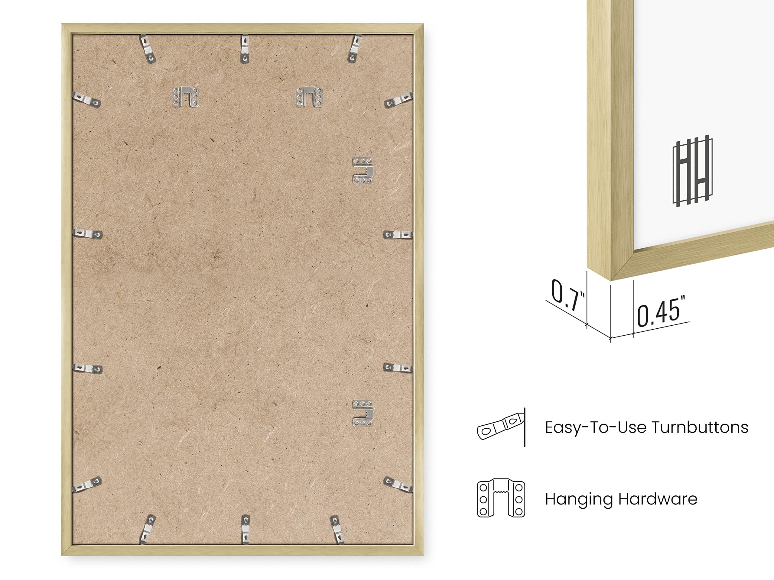 HAUS AND HUES HAUS AND HUES 24x36 Gold Picture Frames - Set of 4 24 by 36 Poster Frames, Large Picture Frames 24x36, 24x36 Poster Frames, Movie Poster Frame 24x36, 24x36 Gold Poster Frame (Gold Aluminum Frames)