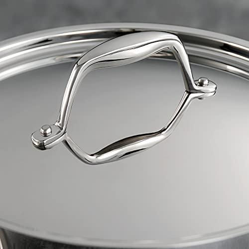 Tramontina Tramontina Tri-Ply Clad Stainless Steel 3-Quart Sauce Pan with Lid, Induction-Ready, Dishwasher-Safe, NSF-Certified, Made in Brazil