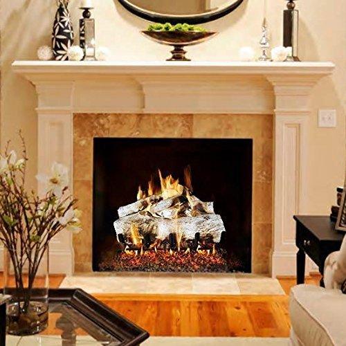 RealFyre Peterson Real Fyre 18-inch Mountain Birch Log Set with Vented G45 Dual- Flame Burner - Match-Light (Natural Gas)