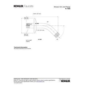 Kohler SHOWER ARM & FLANGE
