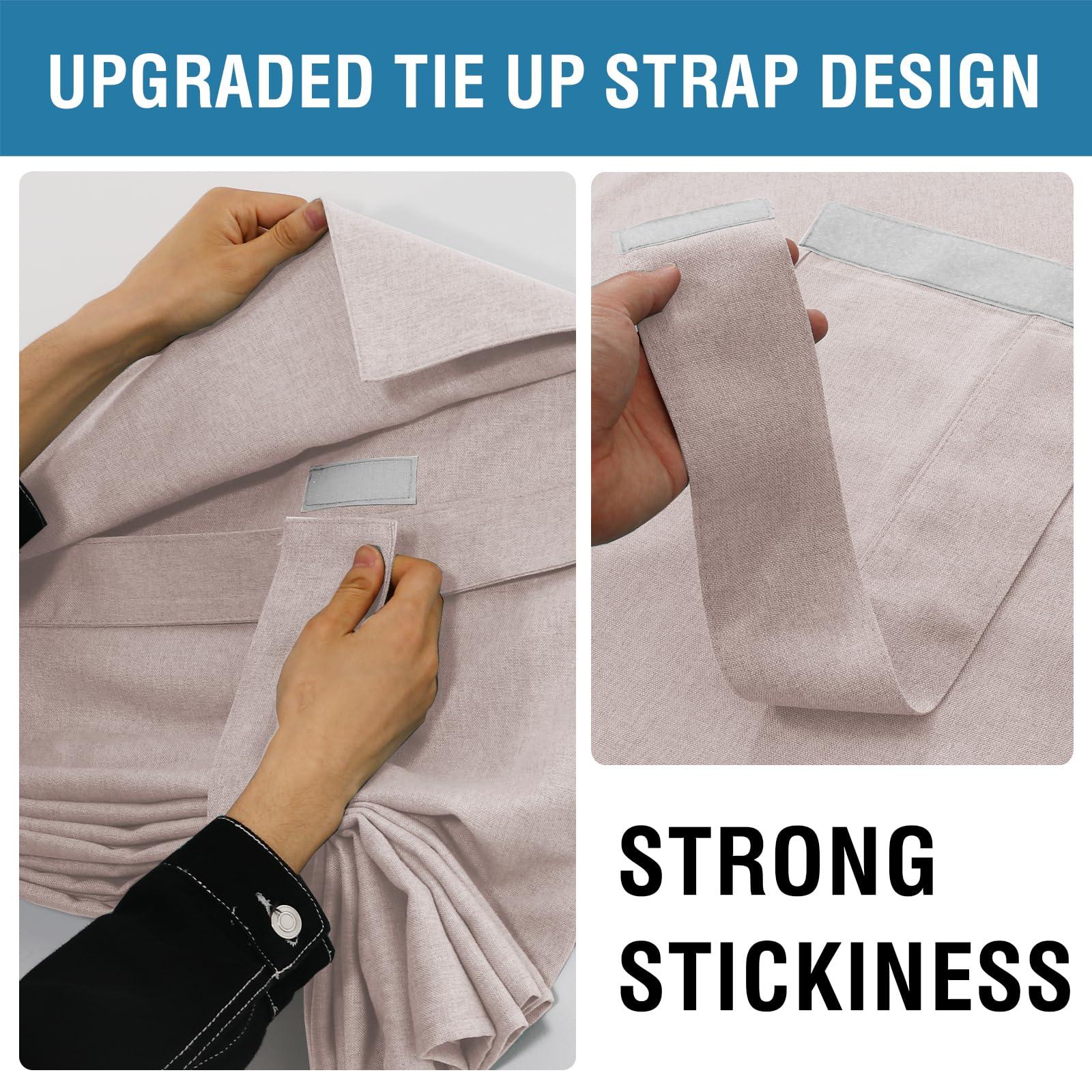 H.VERSAILTEX H.VERSAILTEX French Door Curtain, Door Window Covering for Doorways Privacy, Tie Up Shade for Front Door Window Curtain, Heather Sand Door Blind 26'' x 40'', 1 Panel