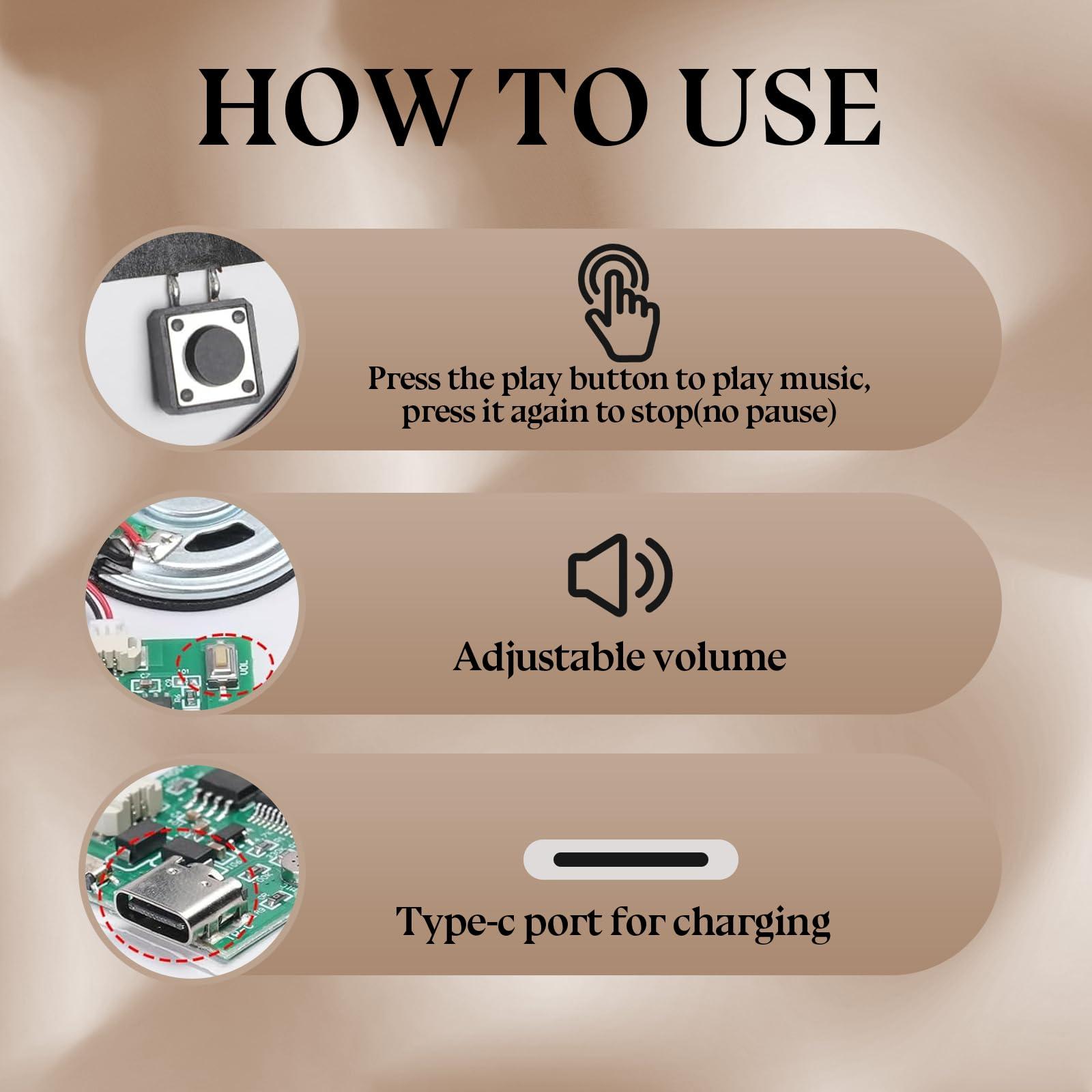 Dyoart Dyoart Custom Memory Music & Photo Wooden Frame, Personalized Wedding Music and Photo Frame, Can Play Song & Recordable, Tabletop & Wall Mount, Birthday Sounds Gifts for Him