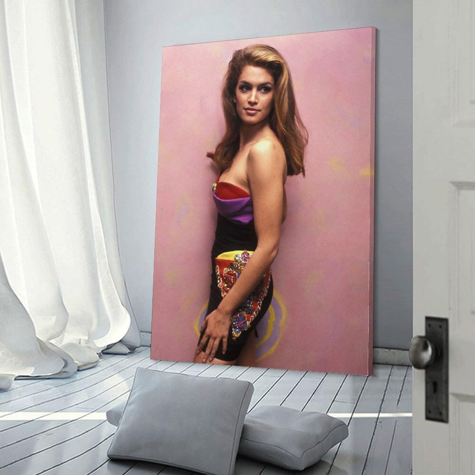 HOTOS HOTOS Cindy Crawford Supermodel Poster (15) Poster Decorative Painting Canvas Wall Art Living Room Posters Bedroom Painting 20x30inch(50x75cm), Frame-style