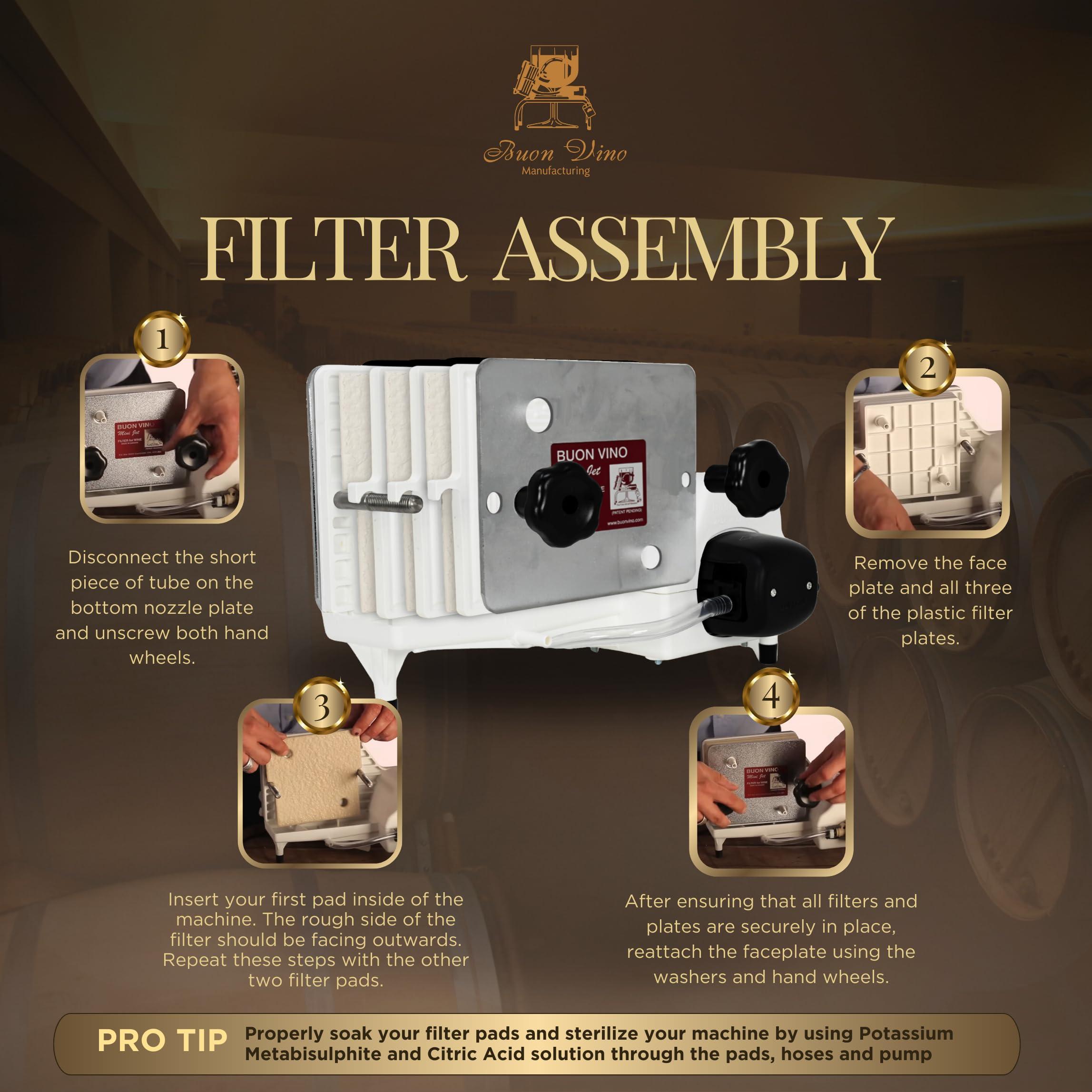Buon Vino Buon Vino Mini Jet Wine Filter - Easy Bottle Filteration Brewing Kit - Simple Automatic Machine Accessories - Brew System Gadgets - Portable Homebrew Supplies - Electric Filters Bottling Equipment