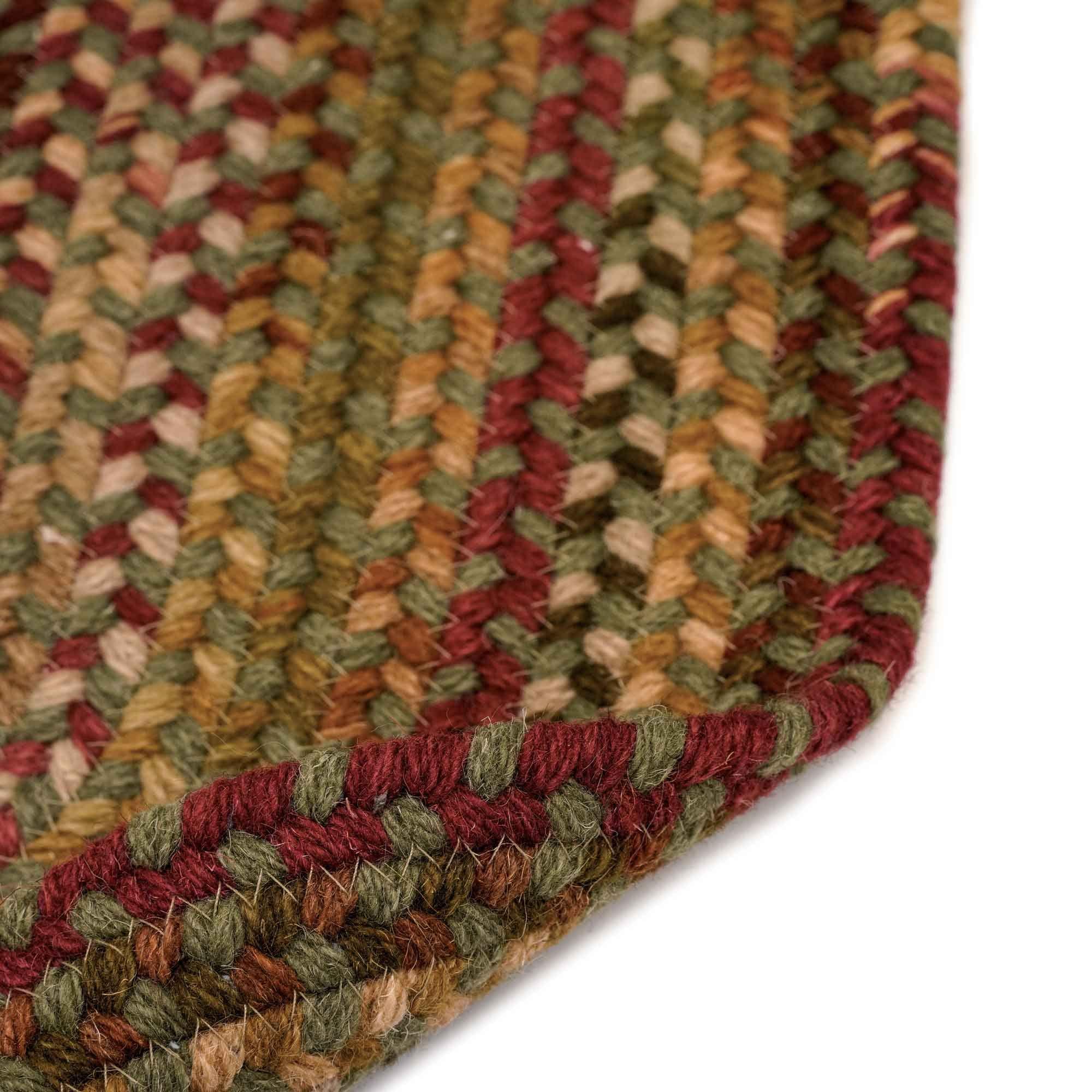 Capel Capel Rugs Manchester Braided Basket, 20\" x 12\", Sage Red Hues