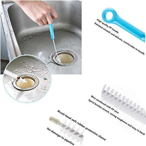 wcly Jumper Joo Drain Snake Brush,Drain Brush for a Sink Drain, 28 inch (71cm), Sink Drain Brush Drain Clog Cleaning Brush,2pcs