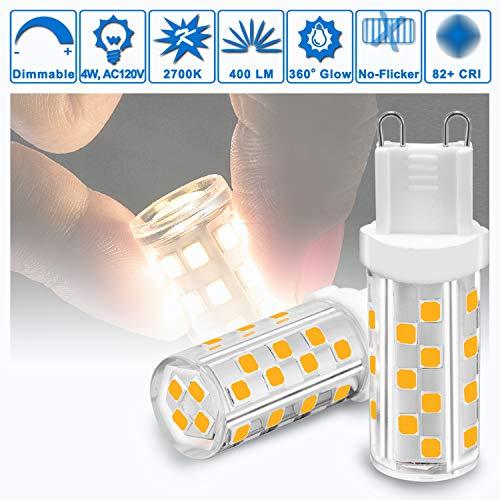 Ziomitus Ziomitus G9 Led Bulbs 40W 35W Dimmable Halogen Replacement,No Flicker G9 4W Led Bulbs Clear,2700k Soft Warm White, AC120V Bi-pin G9 T4 LED for Chandelier Wall Pendant Ceiling Lamps(10Pack)