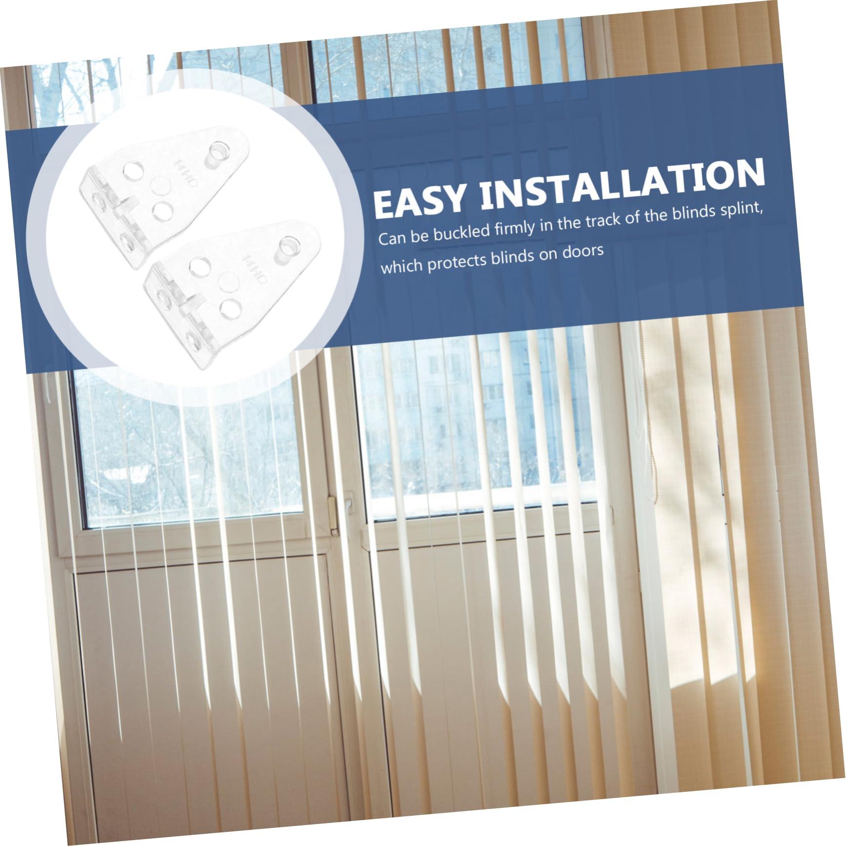 DECHOUS 120 Pcs Blind Hook Blind Brackets Replacements Blind Holder Blind Hold Down Parts Clear Plastic Blinds Hooks Blinds Holder Curtain Parts Venetian Blind Fixing Hooks Curtain Hooks