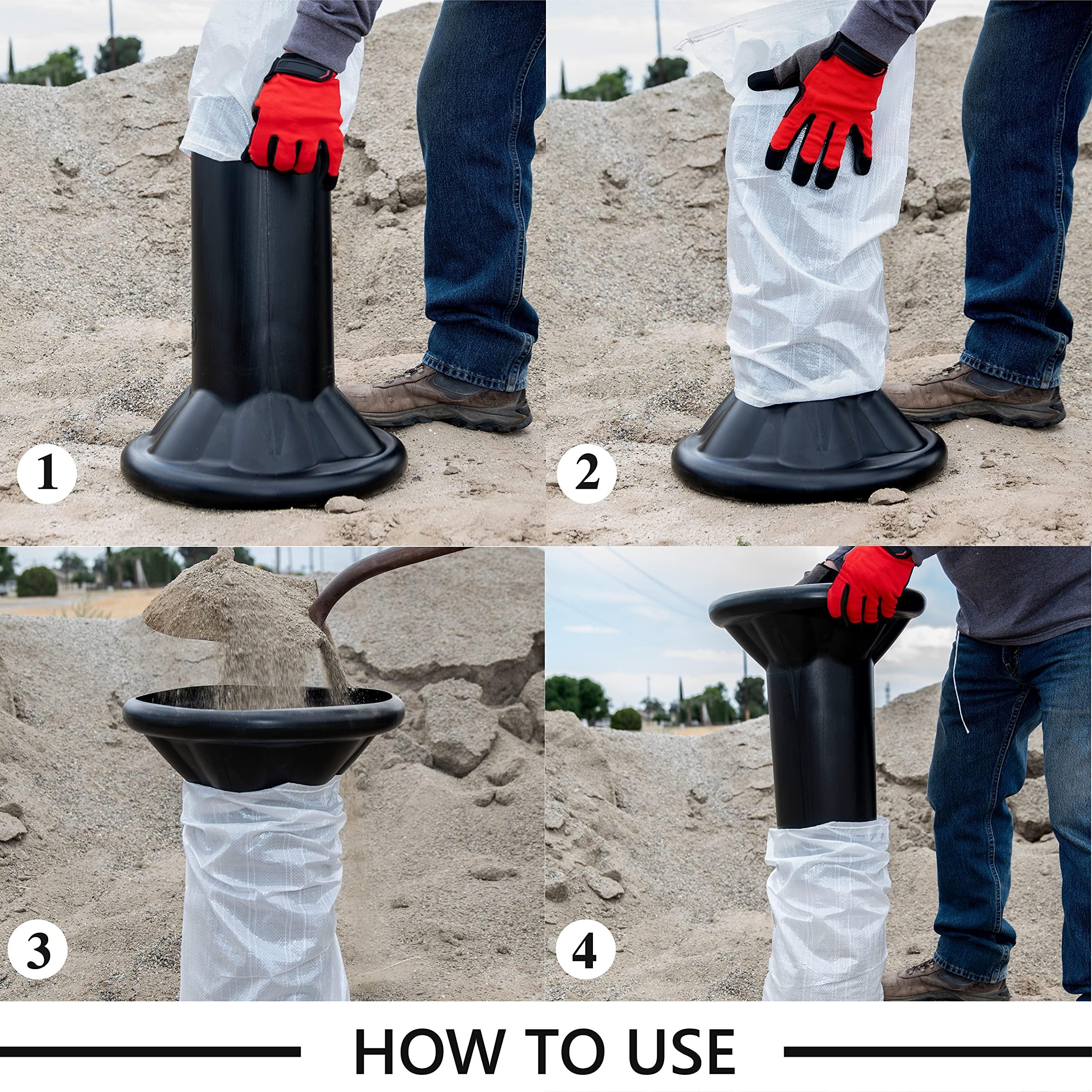 THE SANDBAG FUNNEL DO-IT-YOURSELF BAG FILLING SOLU Sandbag Filler Tool - Durable Sand Funnel for Manual Filling-Sand Bag Funnel, Sand Bag Filler Funnel for All Industries, Sand Bag Filler Stand, Easy Sand Bag Filler Tool -1 Sandbag Funnel