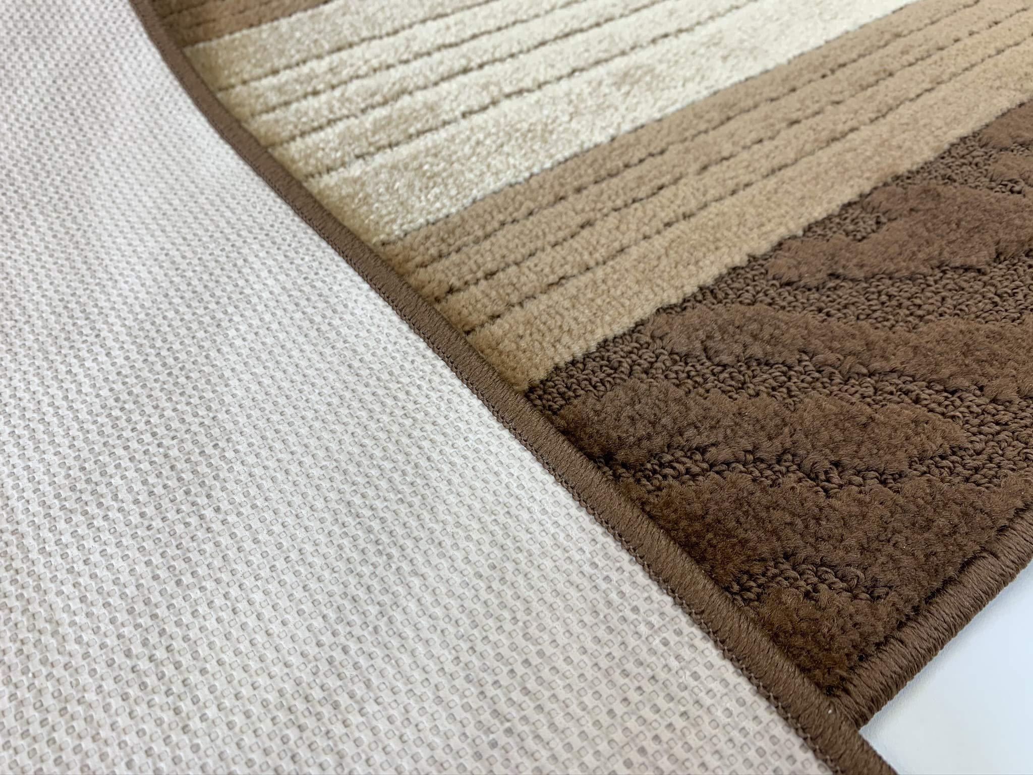 REMNAZ HOME DECOR Custom Length Special Size Non-Slip Carpet Runner Rug for Long Narrow Hallways, Prevent Slippery Cold Floors, Retro Brown, 25 '' X 15 '