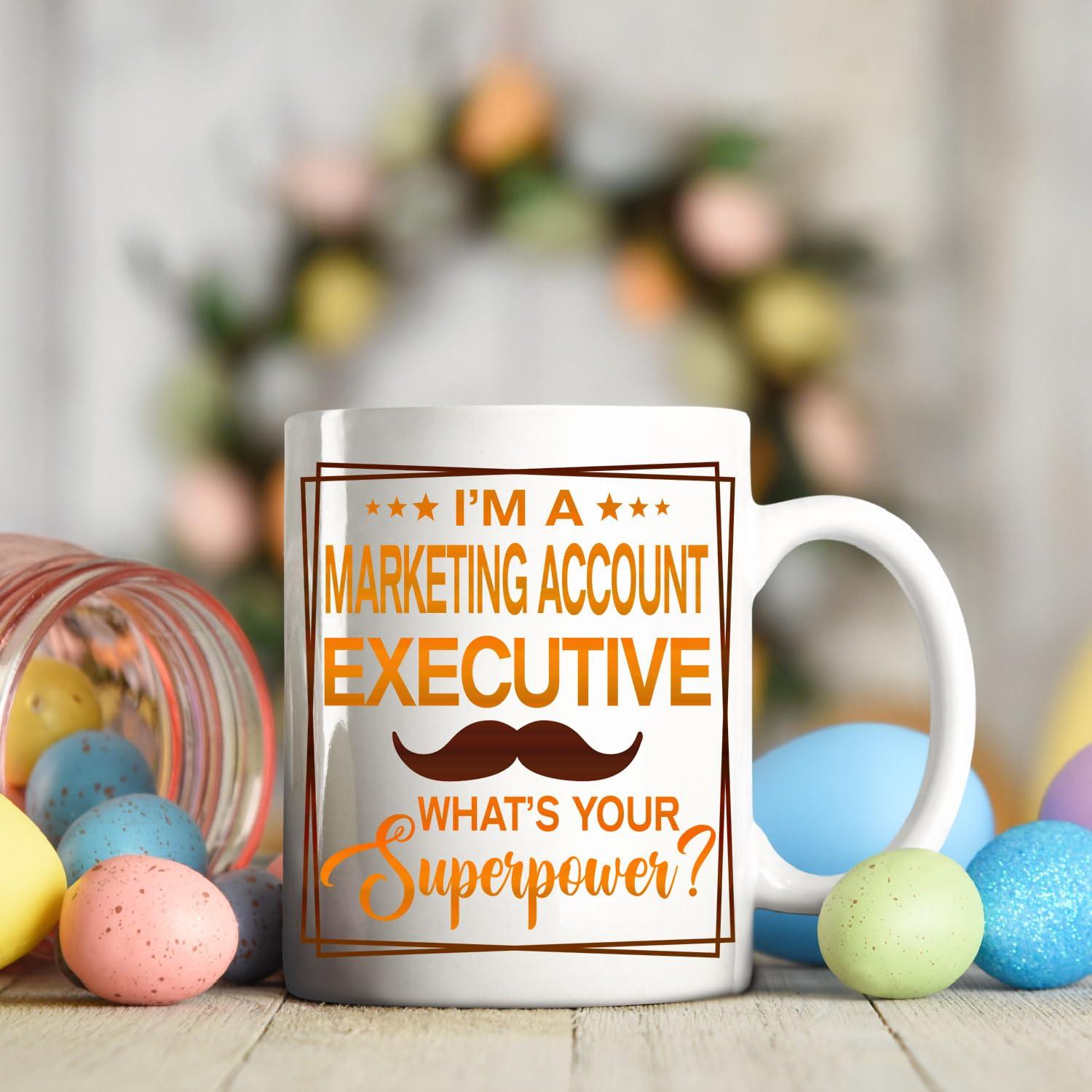 MONIZILUCKY Marketing Account Executive Mug, Marketing Account Executive Gift, Gift for Marketing Account Executive, Marketing Account Executive Retirement 11oz White Ceramic Coffee Mug - Christmas, Thanksgiving
