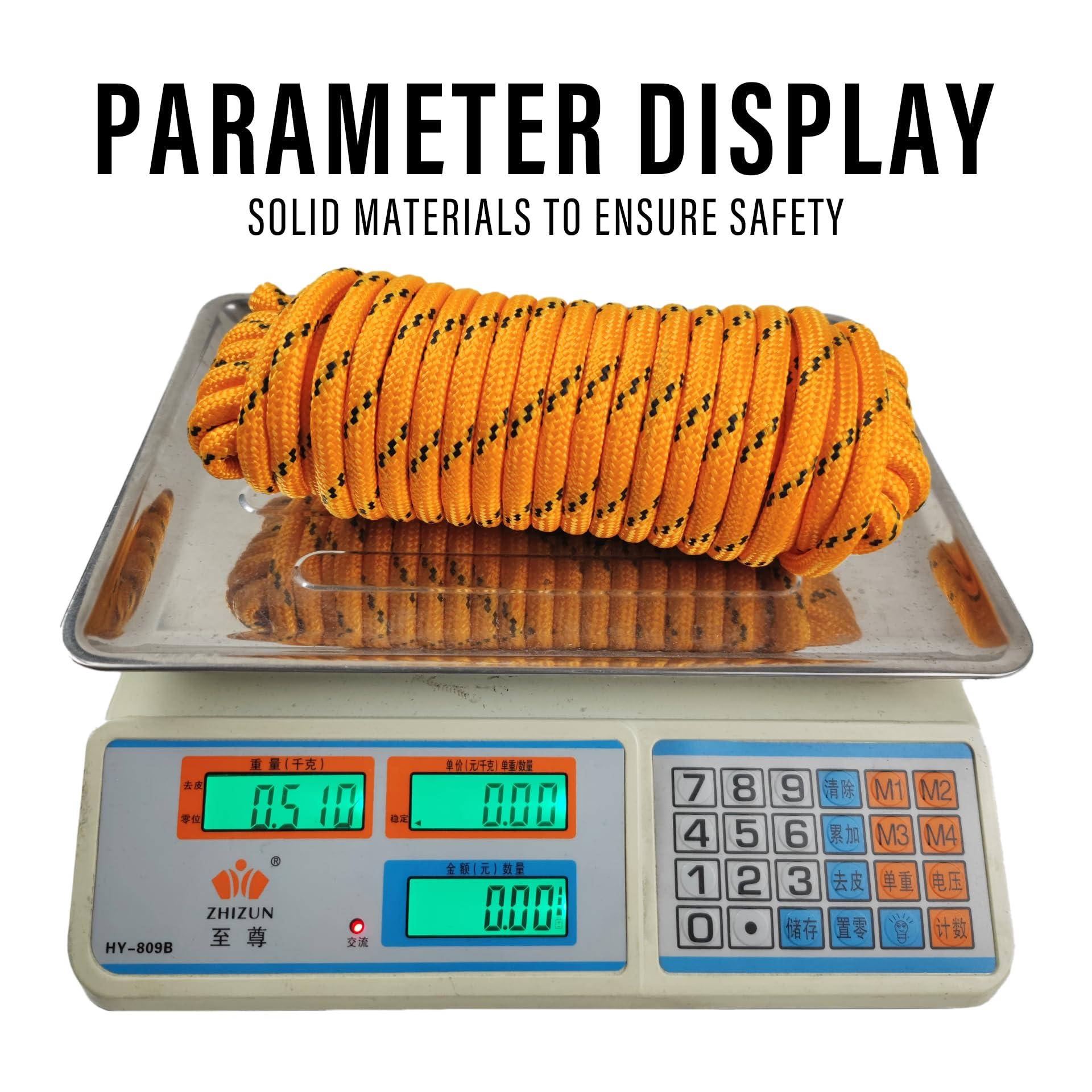 GIAHAND Diamond Braided Polypropylene Rope Nylon Rope Mix Thick Heavy Duty Ropes 1/2 inch 50ft High Strength Rope Perfect for Clothesrope Camping Hiking and Other Outdoor Activities Orange