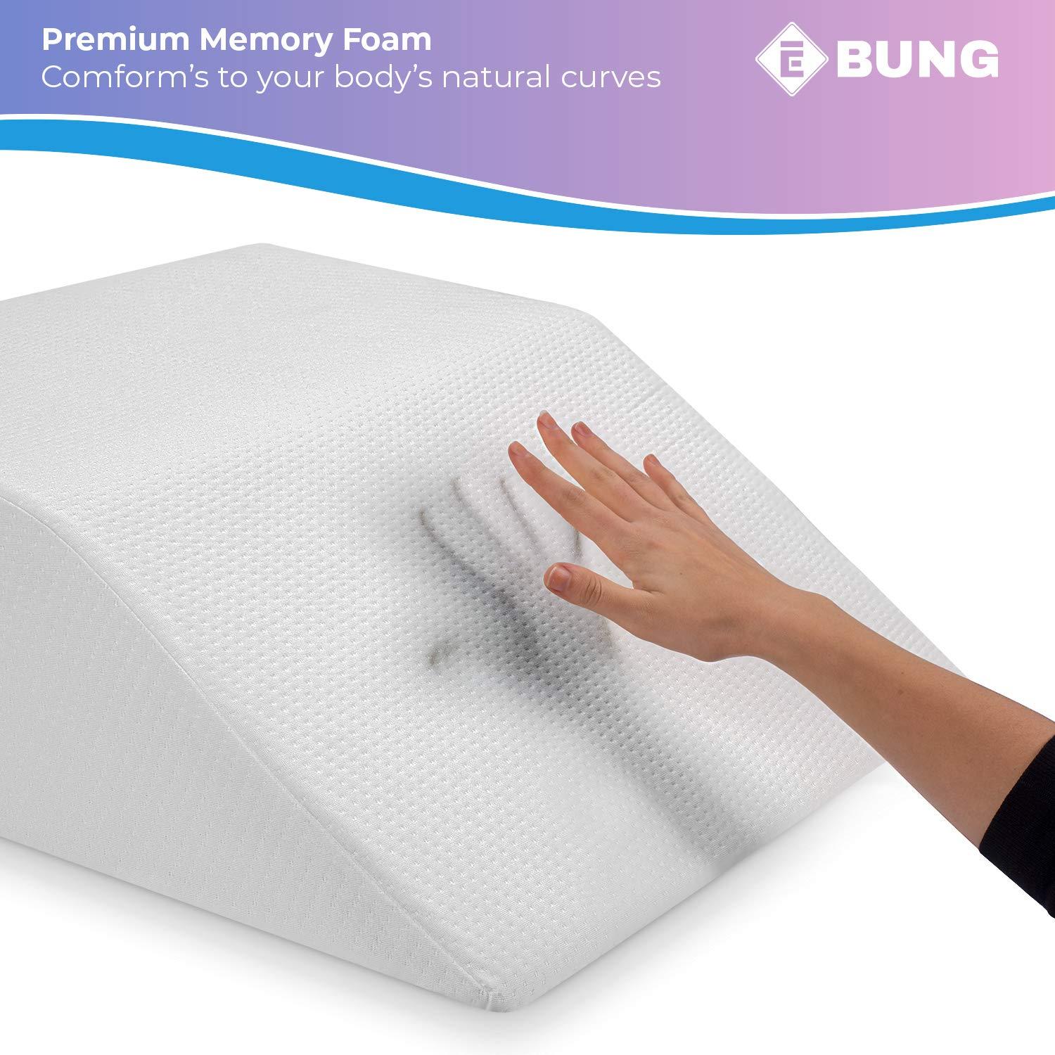 Ebung Ebung Memory Foam Leg Elevation Pillows- Leg Support Pillow to Elevate Feet, Leg Pillows for Elevation Blood Circulation, Leg Swelling, Sciatica - Leg Wedges for Elevation