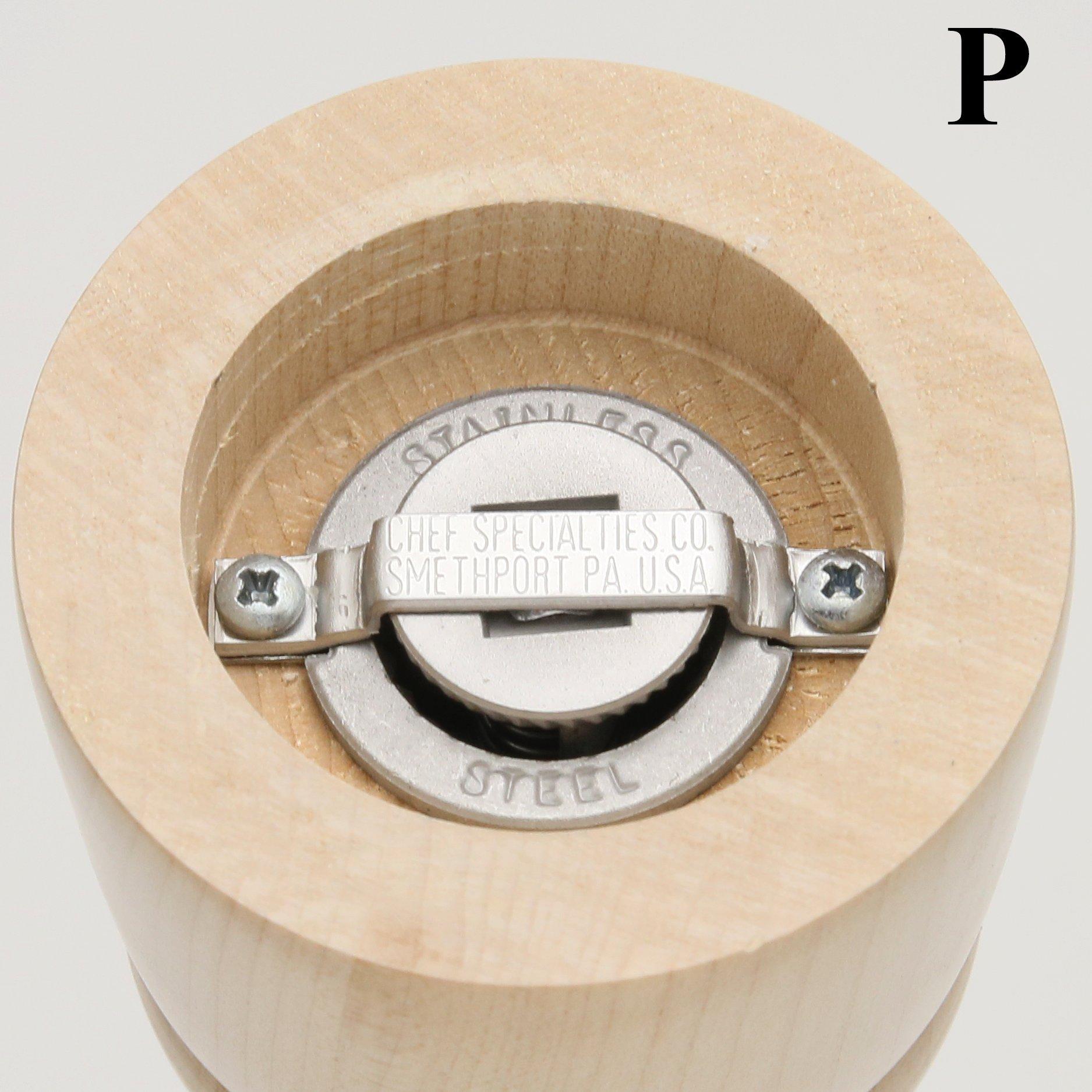 Chef Specialties Chef Specialties 8 Inch Windsor Pepper Mill and Salt Shaker Set - Natural - Made in USA