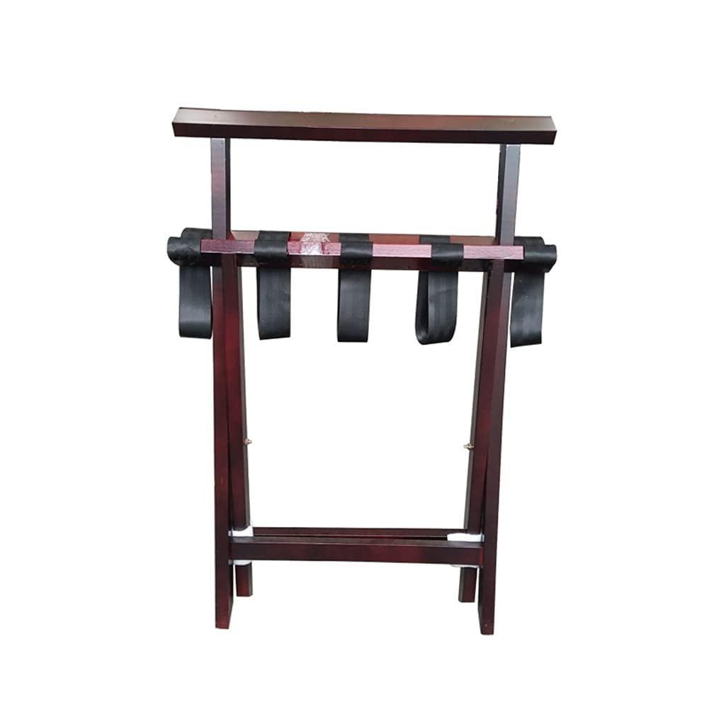 YUSIWOAL YUSIWOAL Hotel Luggage Rack - Guest Room Suitcase Rack with Backrest, Foldable Hotel Luggage Stand, Portable Travel Stool, Bedroom Solid Wood Clothes Rack, for Hotel Rooms/Bedrooms