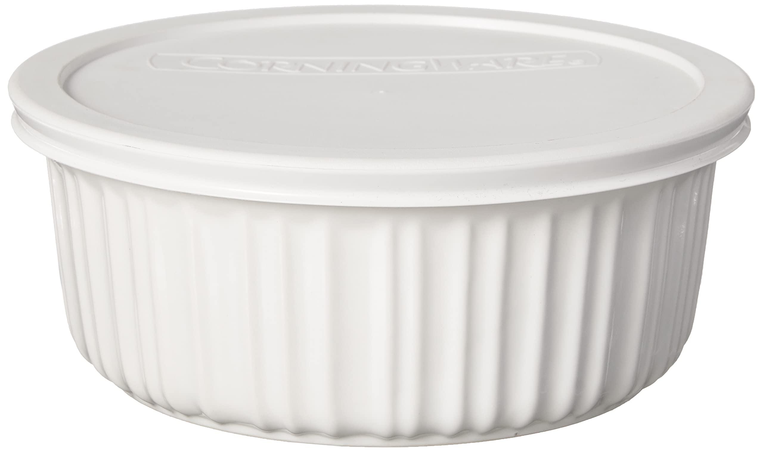 CorningWare CorningWare French White 7-Pc Ceramic Bakeware Set with Lids, Chip and Crack Resistant Stoneware Baking Dish, Microwave, Dishwasher, Oven, Freezer and Fridge Safe