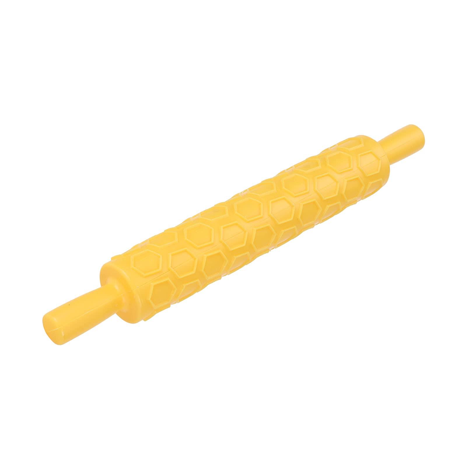 Milltrip Embossed Rolling Pin, Fondant Roller Plastic Handle Rolling Pin for Biscuits Pastry Cake Decoration(#2)