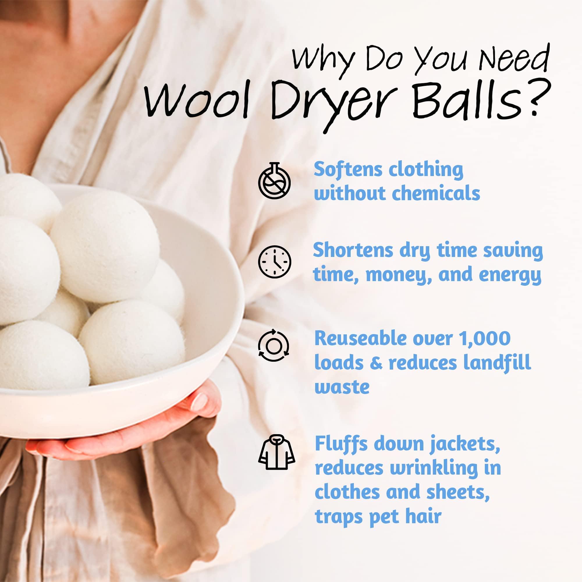 Smart Sheep Wool Dryer Balls - Smart Sheep 3-Pack - XL Premium Natural Fabric Softener Award-Winning - Wool Balls Replaces Dryer Sheets - Laundry Balls