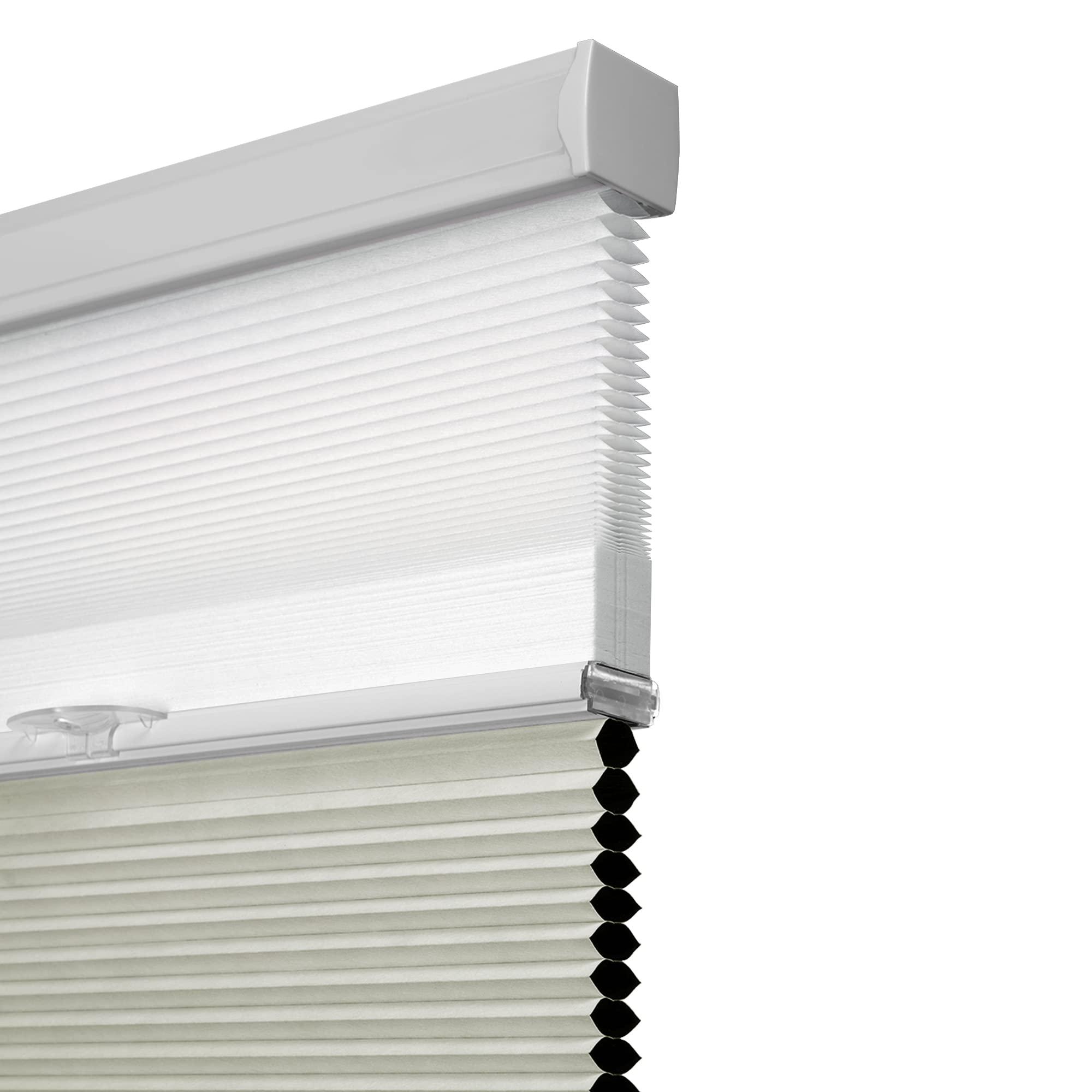 HOTSOON Day Night Cellular Shades Blackout Light Filtering Cellular Blinds Cordless 2 Shades in 1 Honeycomb Blinds for Windows, Beige, 39" W x 64" H