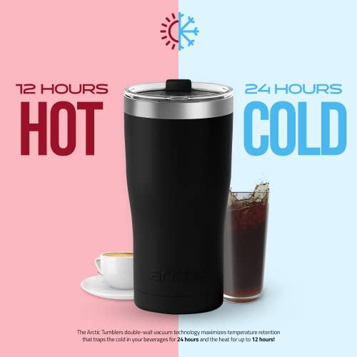 Arctic Tumblers Arctic Tumblers | 30 oz Matte Black Insulated Tumbler with Straw & Cleaner - Retains Temperature up to 24hrs - Non-Spill Splash Proof Lid, Double Wall Vacuum Technology, BPA Free & Built to Last
