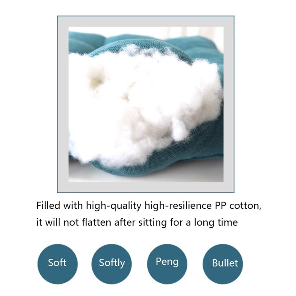 FouncY Round Seat Cushion Non Slip Thicken Chair Pads, Solid Color Soft Chair Pads Comfy, for Kitchen Dining Office Chair (Color : Navy Blue, Size : 19.6in)