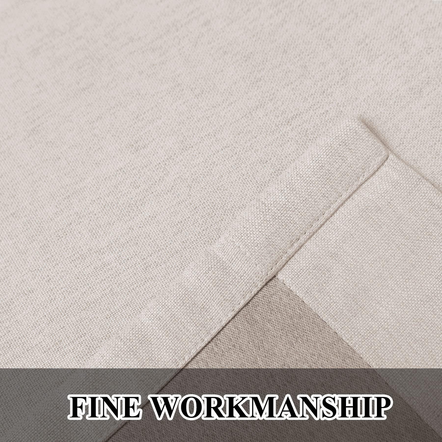 Fcosie Fcoise Extra Wide Blackout Curtains, Heavy Linen Texture Drapes, Thermal Insulated & Energy Saving Window Curtains, Blocking Out 90% Sunlight Draperies Drapery, 1 Panel, 120" W x 84" L, Ivory White