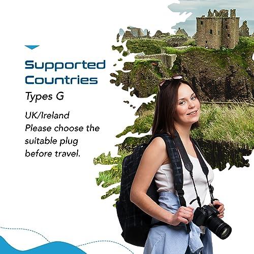 Ceptics Ceptics GP-SA-UK South Africa to UK Grounded Plug Adapter (250V - Max 13A), White