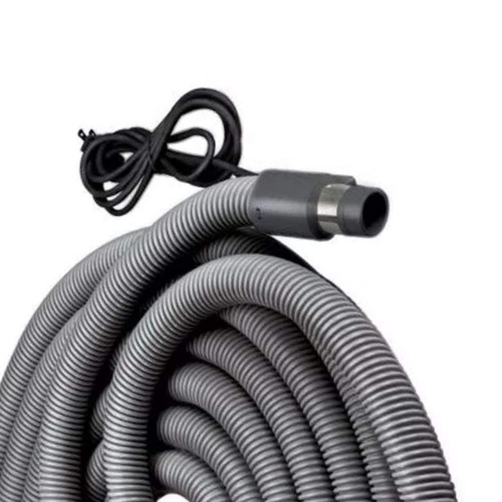 Broan-NuTone Broan NuTone by Drainvac 30FT Central Vacuum Hose for Electric Powerhead Brush Crushproof Kink-Resistant Hose and 3-Position On/Off Switch Fits Most Inlets Dark Grey