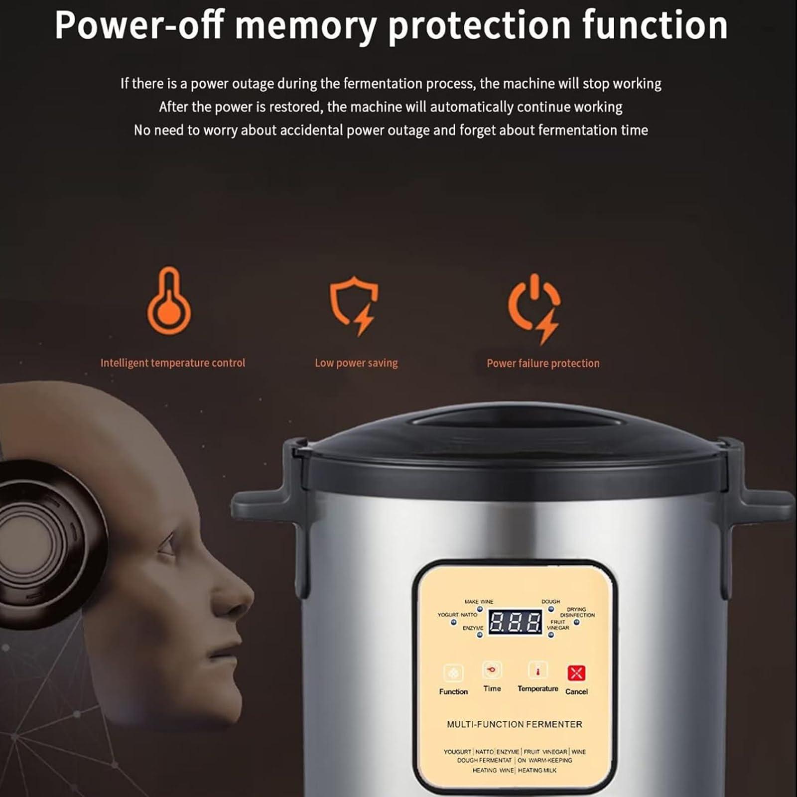 YXCUSAM YXCUSAM Commercial Fermenter,12L Yogurt Maker Machine, Adjustable Temperature & Time Control,for Natto Fermentation