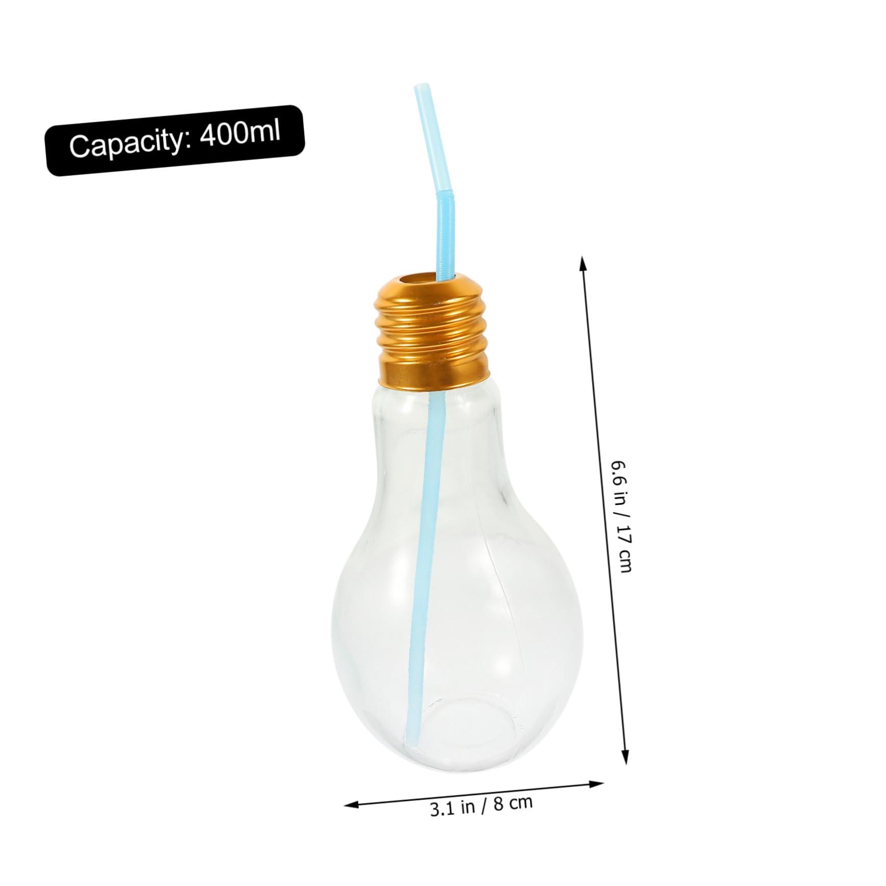 BRIGHTFUFU BRIGHTFUFU Light Bulb Drinking Bottles Light Bulb Drinking Glasses 400ml Light Bulb Drinking Bottle Glass Stylish Bulb Cup for Cocktails Beers Decorative Vase Random Style