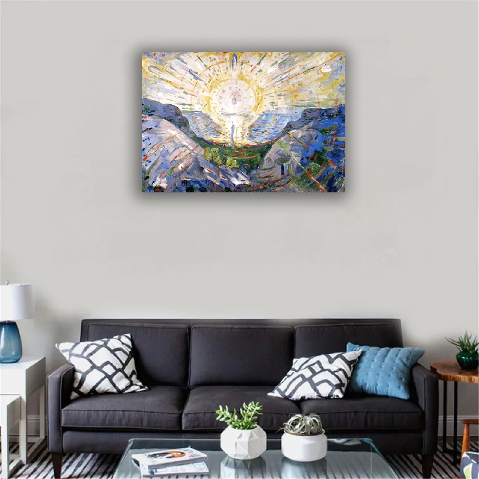 FITSEN " The Sun " Famous Paintings Modern Artwork Print On Canvas Oil Painting Reproductions Canvas Wall Art for Living Room 20x30cm Frameless