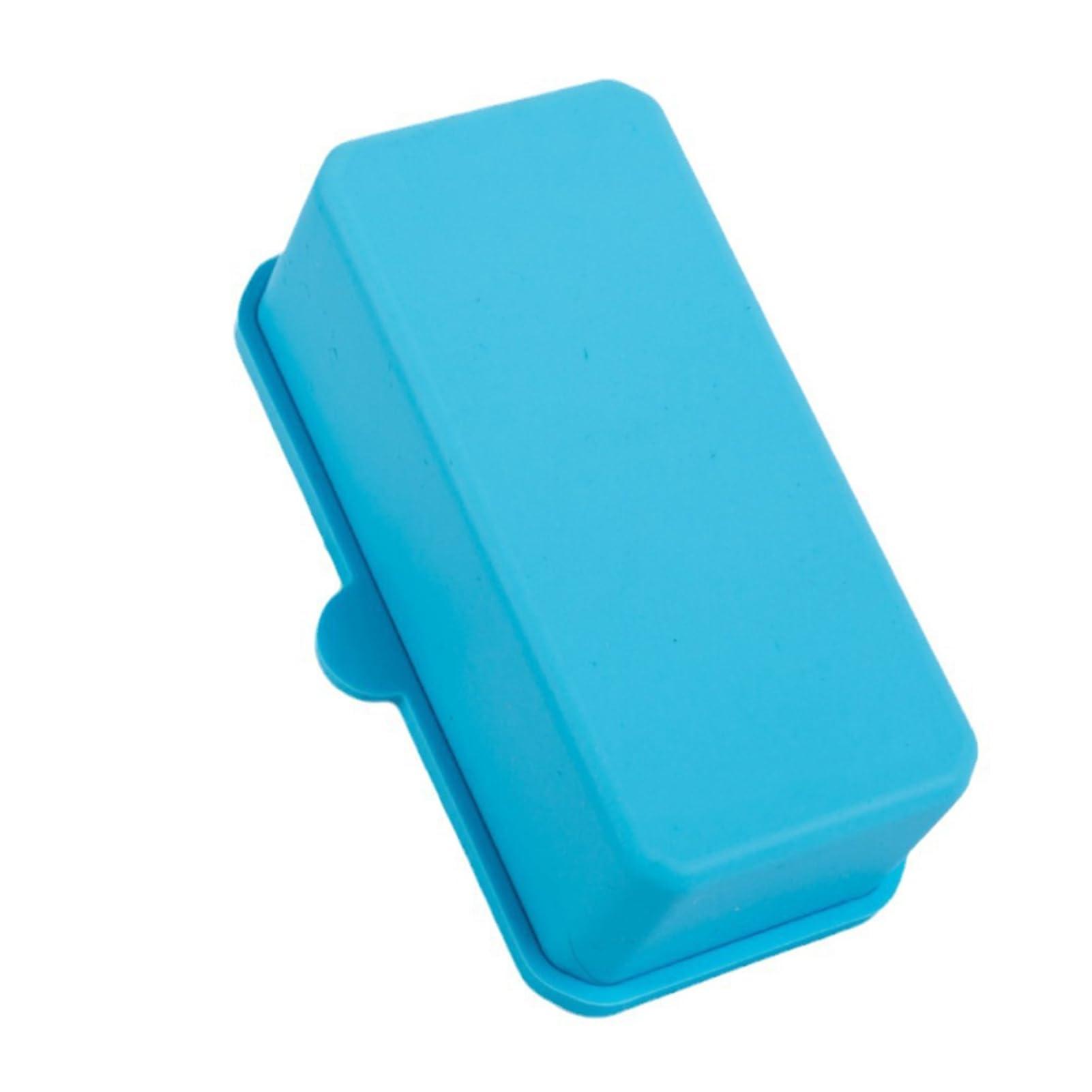 Worparsen Reusable Silicone Containers for Meal Prep 2pcs Salad Dressing with Sealed Lids Eco-Friendly Snack On-The-go Leak-Proof Condiment Cups Bento Blue Square