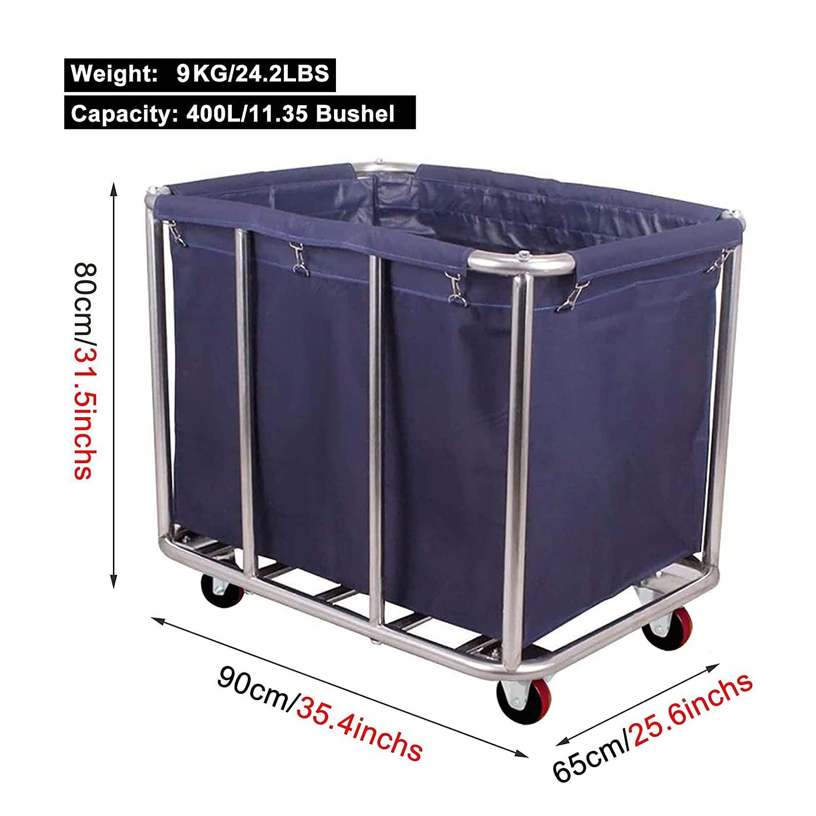 LUXUCURE Large Laundry Cart with Wheels,Heavy Duty Rolling Laundry Basket 400L Clothes Organize Truck for Home and Commercial Hotels Laundry Rooms