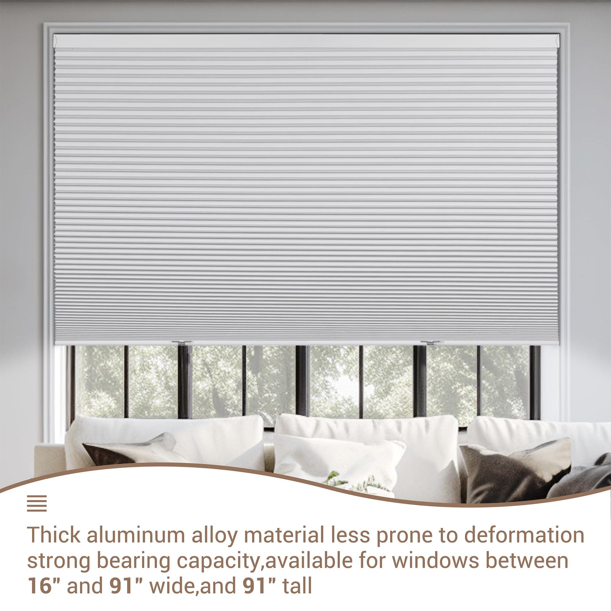 HOTSOON HOTSOON Cordless Cellular Shades for Windows Blackout Honeycomb Blinds Easy to Install Noise Reduction Thermal Insulated for Home, Blackout-White, 54" W x 78" H