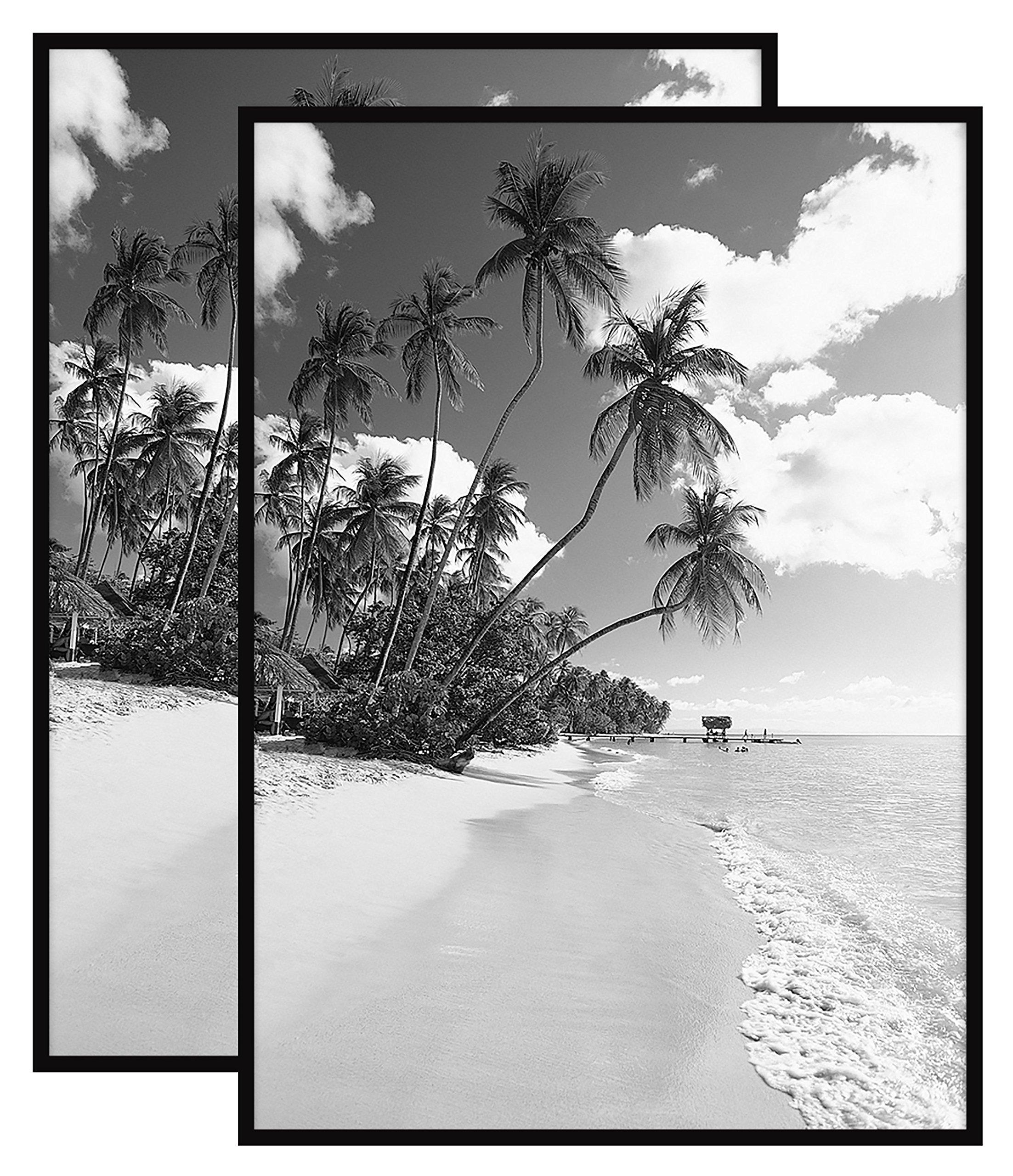 MCS MCS Original Poster Frame 20x28 Black Lightweight Vertical & Horizontal Wall Hanging Large Picture Frame for Posters, Art Prints & Gallery Wall (2-Pack)