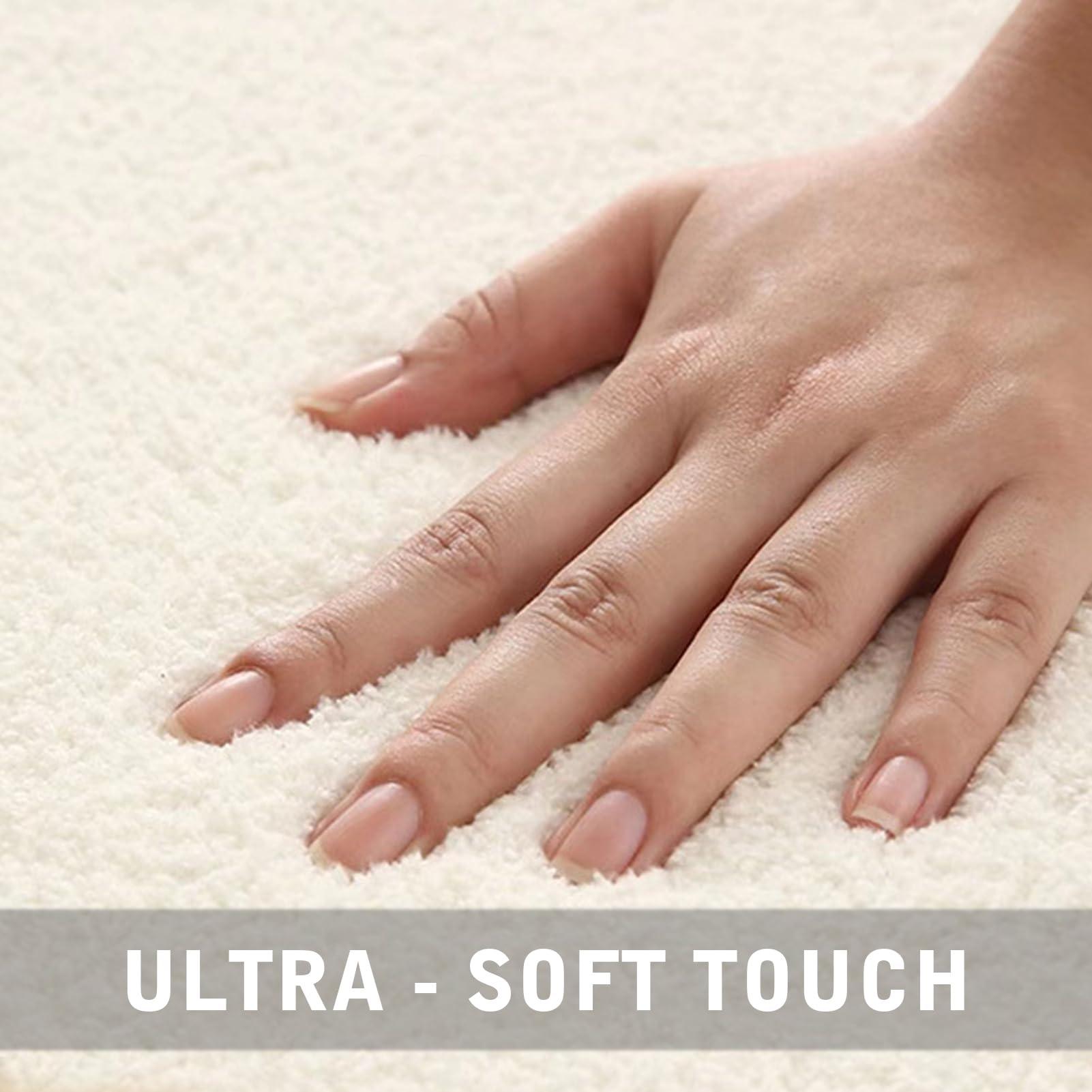 MiZuH Imitation Cashmere Area Rug 4x5 - Large Living Room Rug - Washable Rug Boho Rugs Non-Slip for Bedroom Dining Room, Medium-Pile Floor Carpet Modern Accent Rug, Orange/Gray