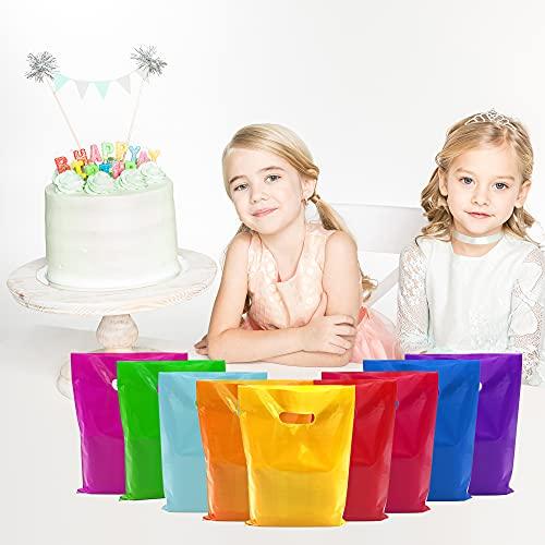PPXMEEUDC PPXMEEUDC 54PCS Plastic Handle Bag Plastic Party Favor Bags Party Gift Bags for Birthday Party Gift Shop Retail Bag Halloween Christmas Thanksgiving Candy Cookies Dessert