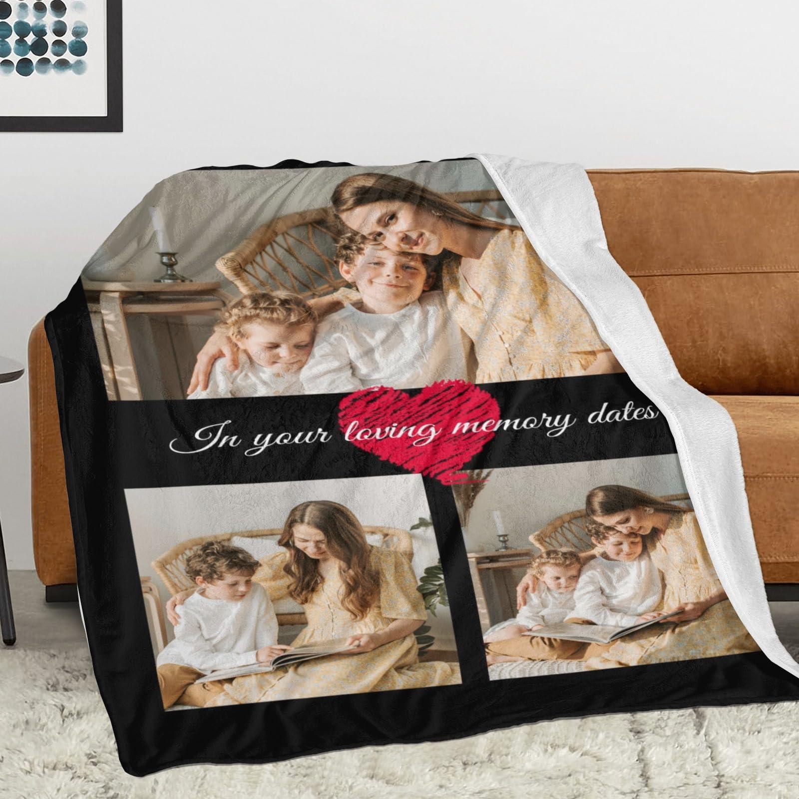 Customization of lover Custom Photo Blanket for Kids Adult Picture Personalized Blanket and Customized Blankets as Mothers Day Birthday Anniversary Valentine\'s Day Gifts
