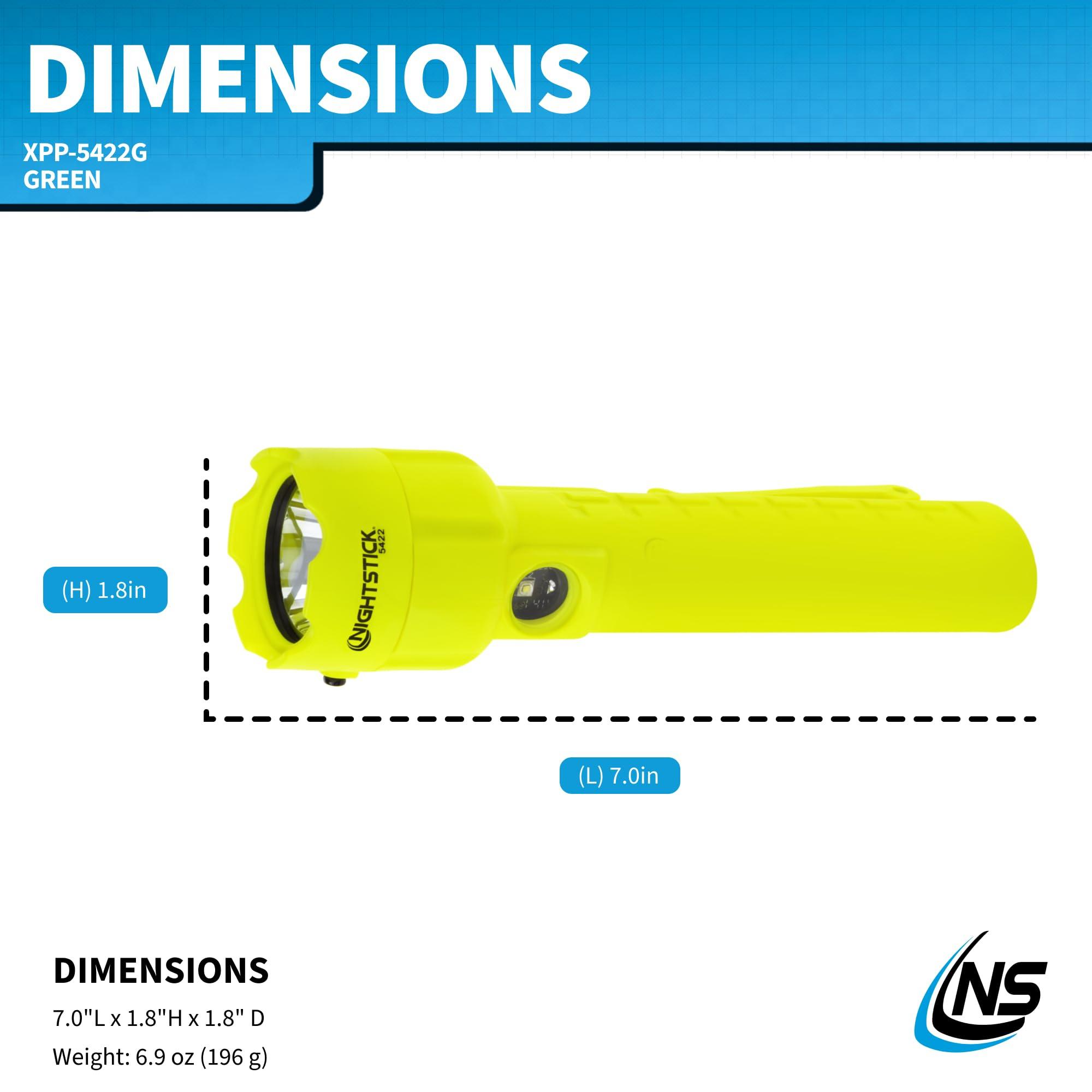 Nightstick Nightstick XPP-5422G 3 AA Intrinsically Safe Permissible Dual-Light Flashlight, Green