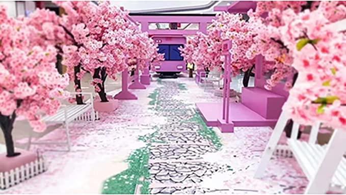 DEKIST Cherry Blossom Artificial Tree DIY Handmade Pink Tree Indoor Outdoor Home Office Party Wedding 2.52.5m/8.28.2ft