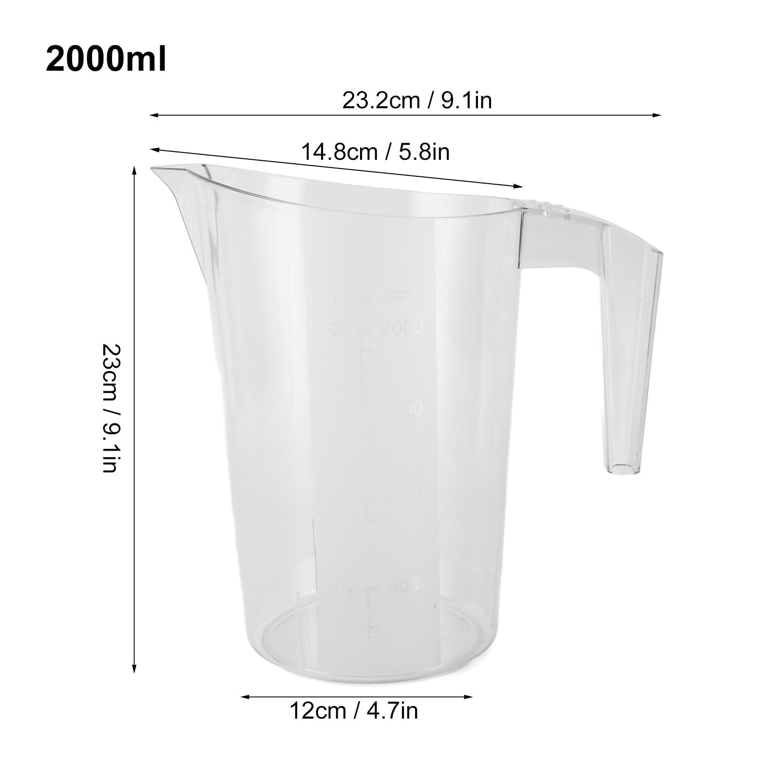 WOHPNLE Measuring Cup, Measuring Cup for Dry and Liquid Ingredients Measuring Pitchers Easy Read Liquid Measuring Cups for Vinegar Flour Liquid Oil(2000ML)