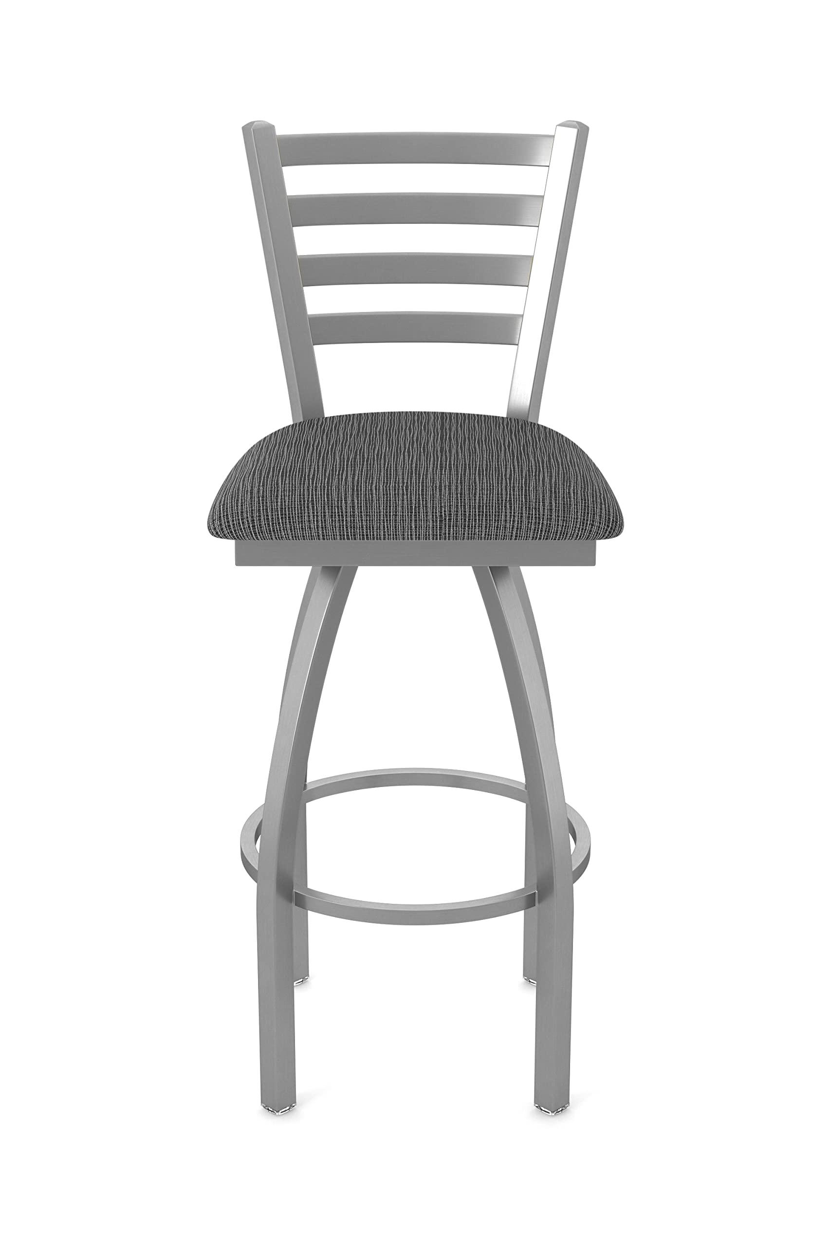 Holland Bar Stool Co. Holland Bar Stool Co. Indoor Home/Office Barstool Modern Decorative Furniture 410 Jackie Stainless Steel 36\" Swivel Bar Stool with Graph Coal Seat
