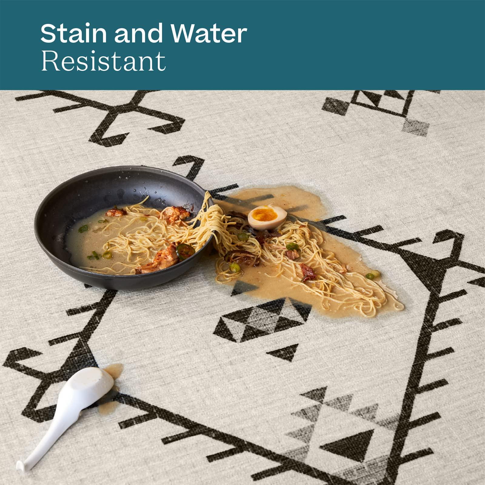 RUGGABLE Ruggable Washable 2x3 Area Rug, Damali Black & White, Premium Rugs for Living Room, Bedroom, Kitchen, Office, Classroom with Gripper Non Slip Pad