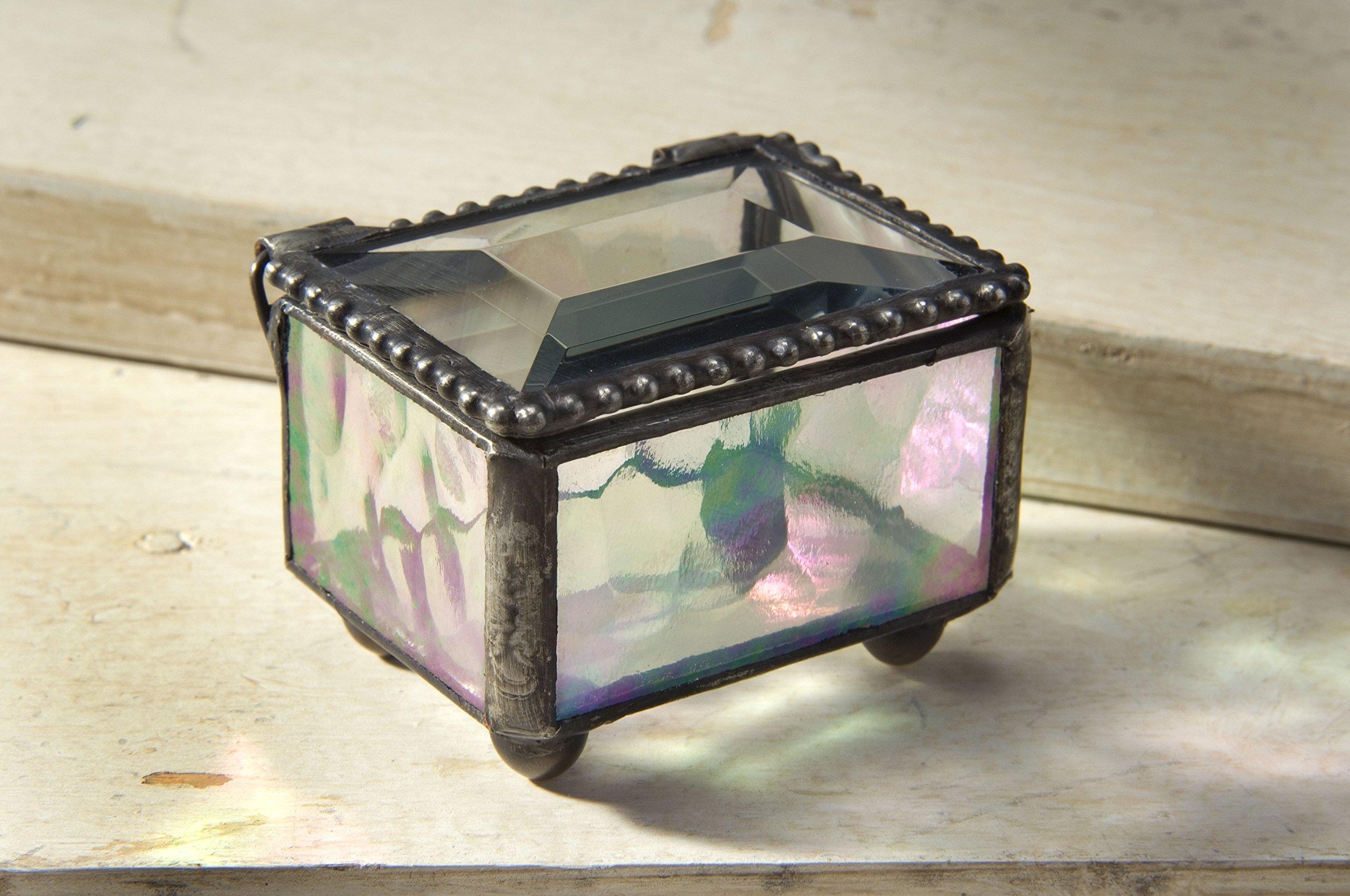 J Devlin Glass Art J Devlin - Glass Ring Box Jewelry Keepsake Trinket - Box 325