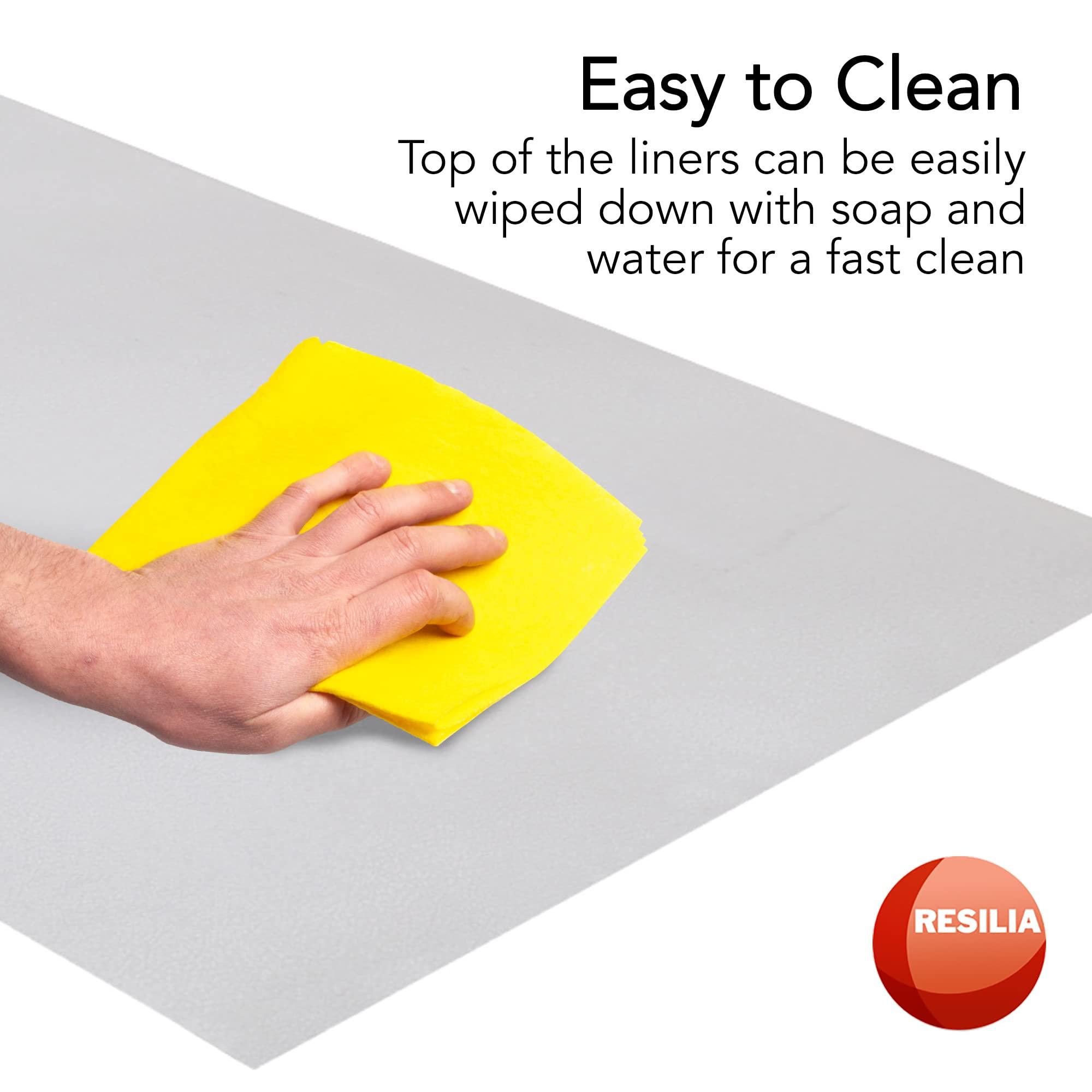 RESILIA Resilia Industrial Shelf Liner Set for Wire Shelving 4 Pack, 24 x 72 Heavy Duty Waterproof Liners, Custom Fit Clear Plastic Vinyl Covers for Kitchen, Bathroom, Pantry, & Garage Rack